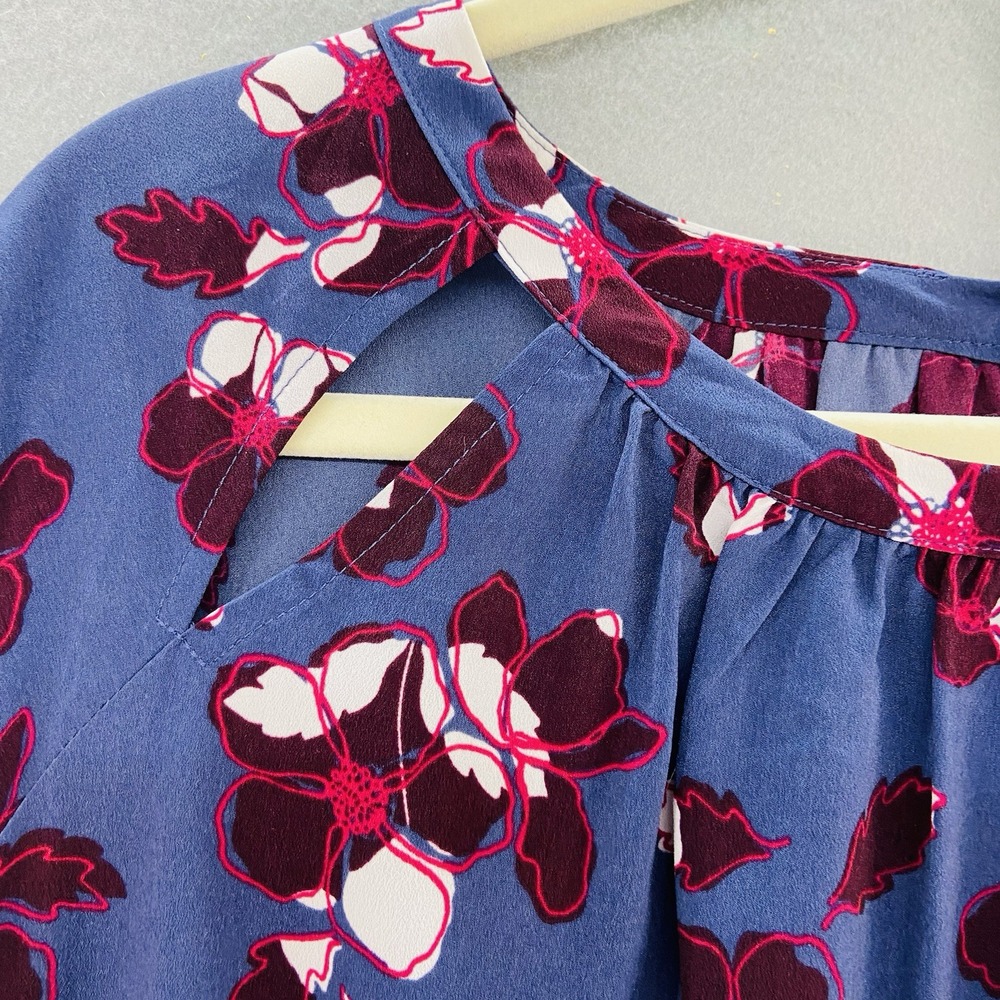 Lane Bryant Peplum‎ Top Plus SZ 26 Purple Floral Print with Bell Sleeves Peasant - Picture 5 of 9